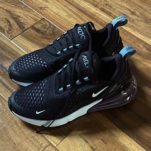 Nike 270- size 9- gently used- Black and Plum with Egyptian blue accents